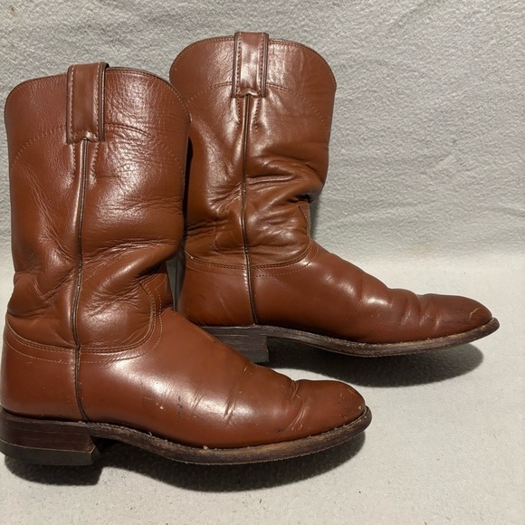 Justin chestnut cowboy/cowgirl western roper pull on boots size 6 B style L3802 main image 6